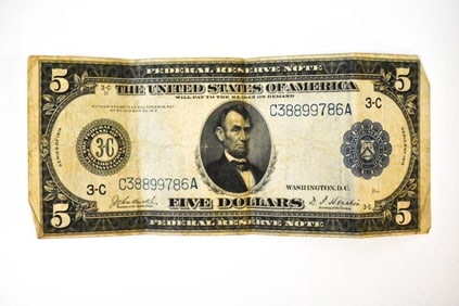 1914 US $5 Large Note Silver Certificate
