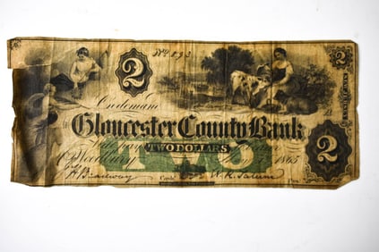 1865 Gloucester County Bank $2 Note