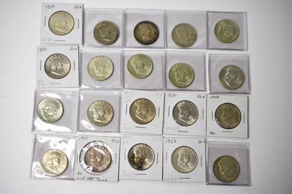 $10 Face Silver Franklin Half Dollars
