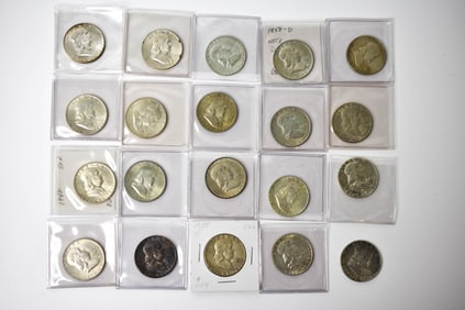 $10 Face Silver Franklin Half Dollars