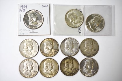 $5.50 Face Silver Franklin Half Dollars