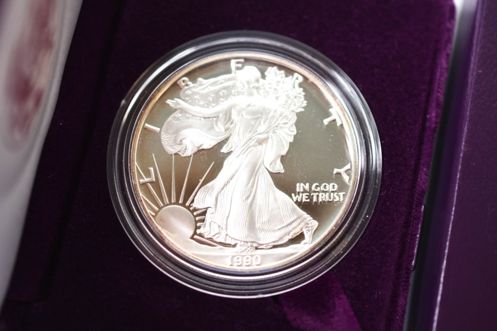 1990 s Boxed Proof American Silver Eagle (1 of 4)