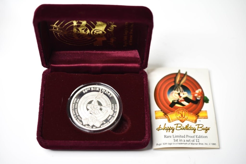 1990 Boxed 1 Oz .999 Silver Warner Bros Bugs Bunny (1 of 5)