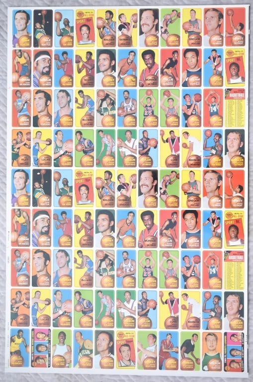 1970 71 Topps Basketball Uncut Sheet A #5 (1 of 20)