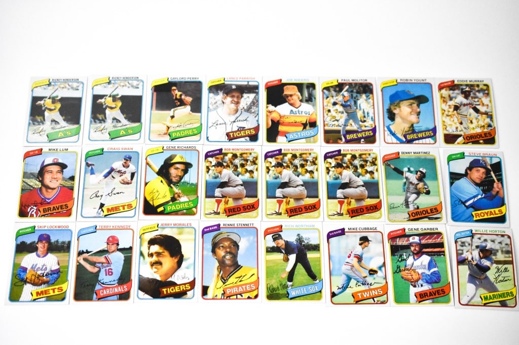 1980 Topps Baseball Cards w 2 Rickey Henderson RC (1 of 5)