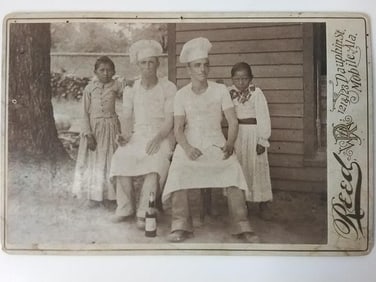 1890s Cabinet Card Featuring Cooks & Native