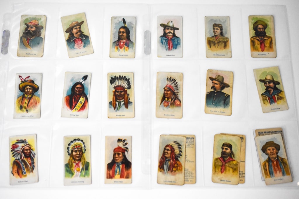 21 1910 E49 American Caramel Wild West Caramels: Cards from this series are always difficult to find. Corners are always worn and creases are common. There is a duplicate of Buffalo Bill. Set only consists of 20 cards. Colors are still bright. You'l
