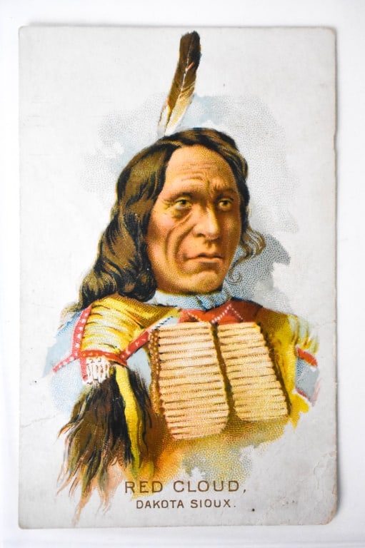 3 1890s N570 Monarch Tobacco Native Americans: Keokuk, Red cloud and Geronimo. Issues can be bent corners, creases, rounded corners, edge wear and paper loss on the back. Colors are still bright.