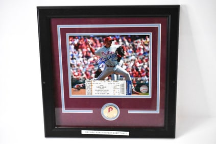 8 x 10 Roy Halladay Autographed Photo & Tix