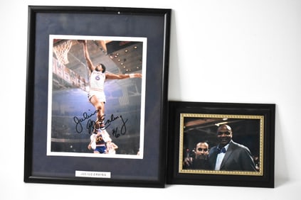 Julius Erving Dr J Auto & Barkley Photo