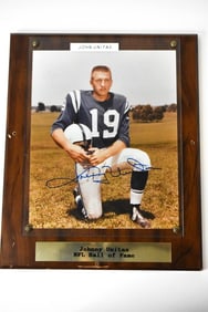 Johnny Unitas Autographed Photo Plaque