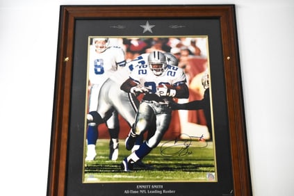 Large Size Signed Emmitt Smith Autographed Photo