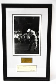 Ben Hogan Framed Photo Signed Check