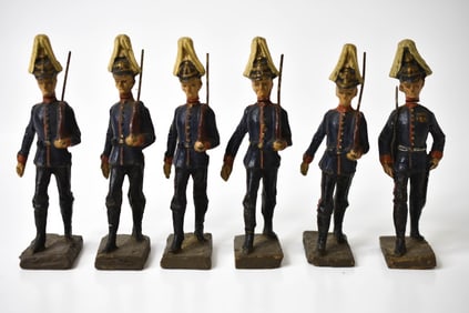 6 Elastolin Prussian Composition Soldiers