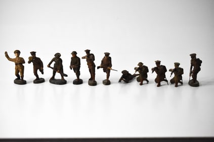 11 Elastolin WWI British American Soldiers