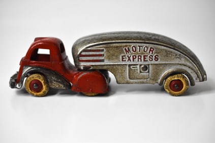 Hubley Cast Iron Motor Express Tractor Trailer