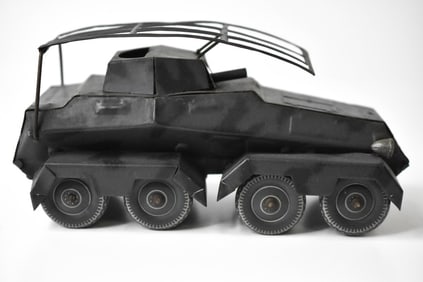 German Tin Plate Armored Scout Car Key Windup