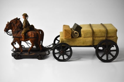 Elastolin Large Size Horse Drawn Supply Wagon