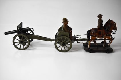 Elastolin Large Size 2 Horse Team Caisson