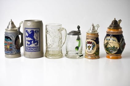 6 German Beersteins Mugs