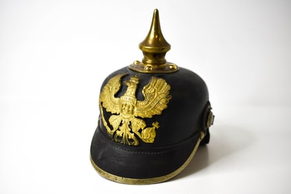 WWI German Army Leather Pickelhaube Helmet