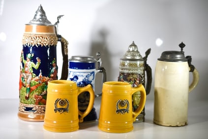 6 Beer Steins or Tankards