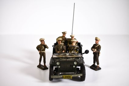 Arnold Tin Friction US Army Jeep w MPs