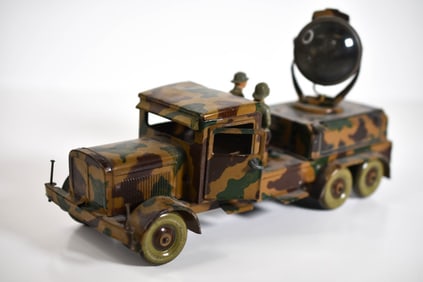 Tipp Co German Army Tin Plate Spotlight Truck