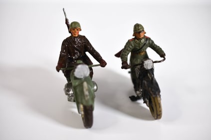 2 German Composition Army Motorcycles