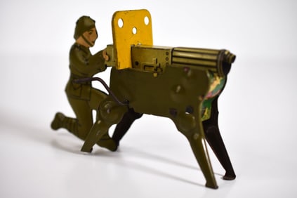 Marx Tin Wind Up Army Machine Gunner