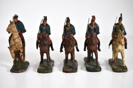 Composition Mounted Soldiers with Tschapka Helmets