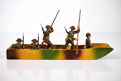 Elastolin Composition Crossing Boat w Figures