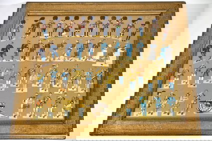 5 Framed Cardboard Papef Soldiers Groupings