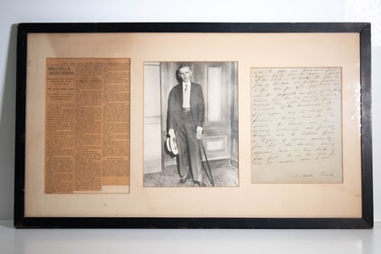 Nikola Tesla Signed Letter and Photograph Display