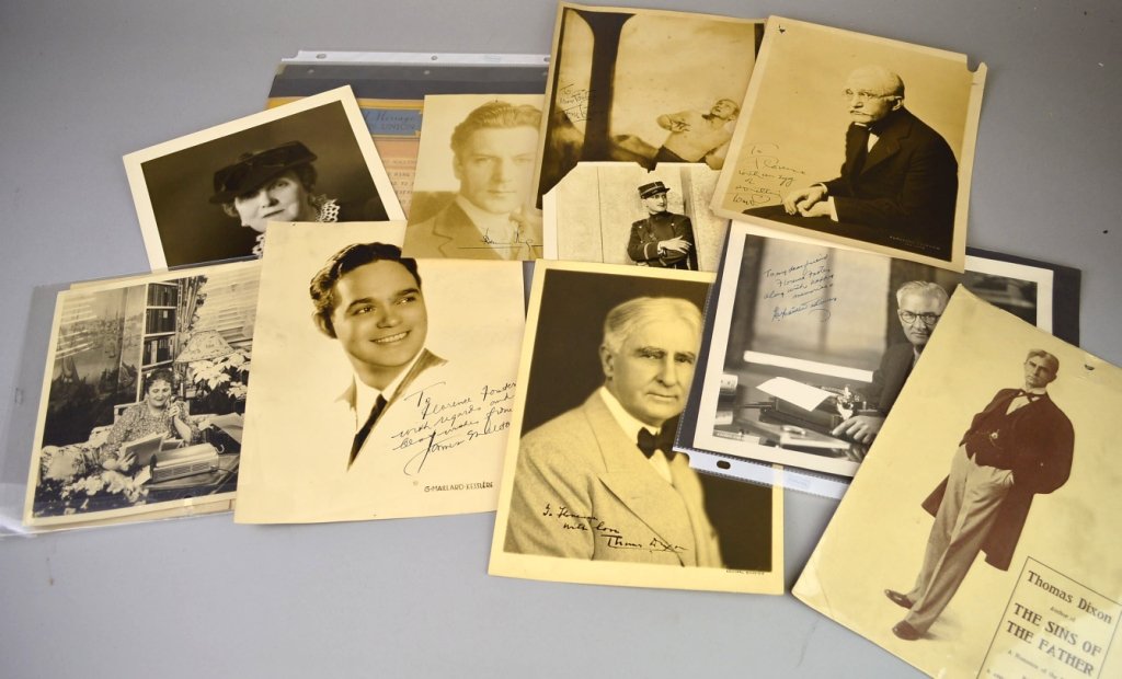 Hollywood Autographs, Publicity Photos: Includes Emily Post, James Milton, Thomas Dixon, Tom Powers, Dennis King, Frank Bacon