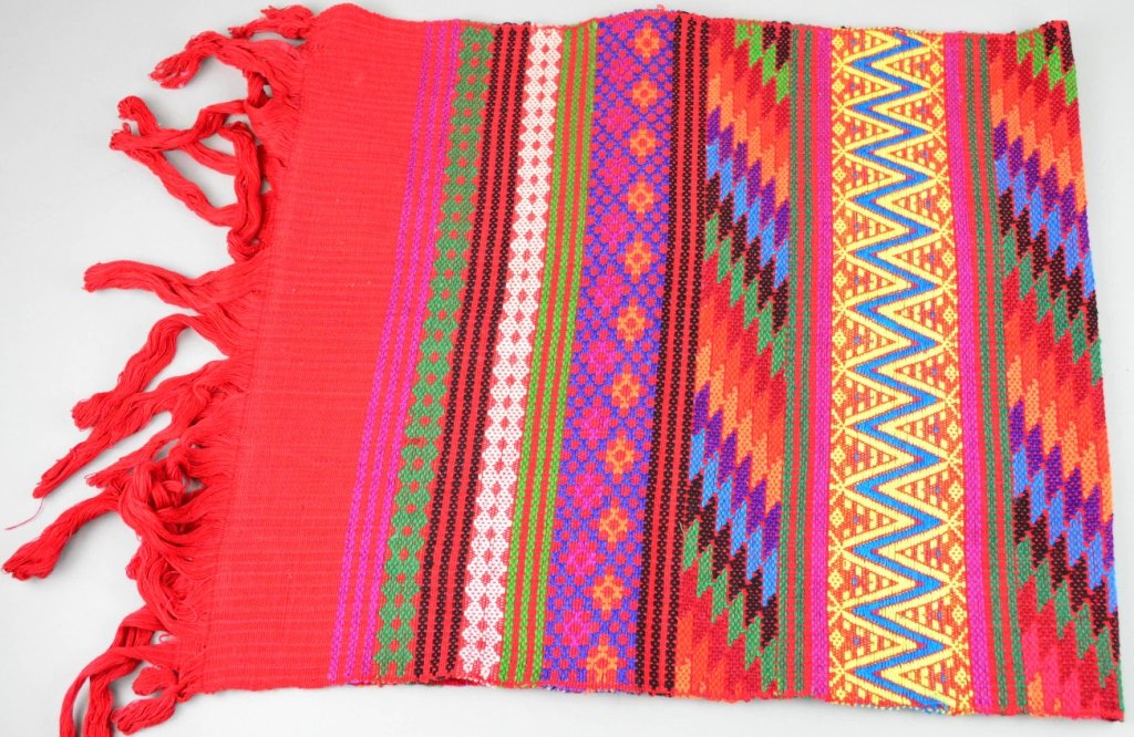 Guatemalan Table Runner: Vibrantly colored and measures approximately 40"
