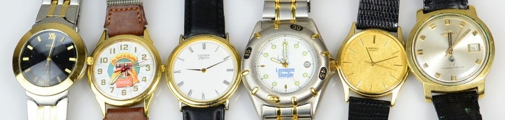 Assorted Wristwatch Lot movado: includes Terner, coca cola, citizen elegance, seiko and Movado
