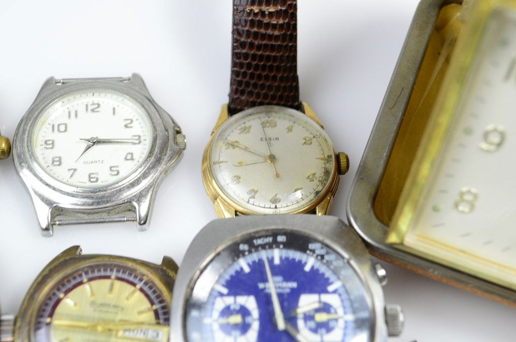 Assorted Mens Wristwatches: includes Wakmann Incabloc, Royale, Lucien Piccard, Elgin, Edmor and others