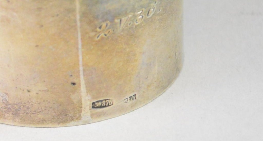 Sterling and 875 Lot: Lot includes sterling bowl 84g or 2.7 ozt and a footed bowl and napkin ring marked 875 weighing 204g or 6.55 ozt