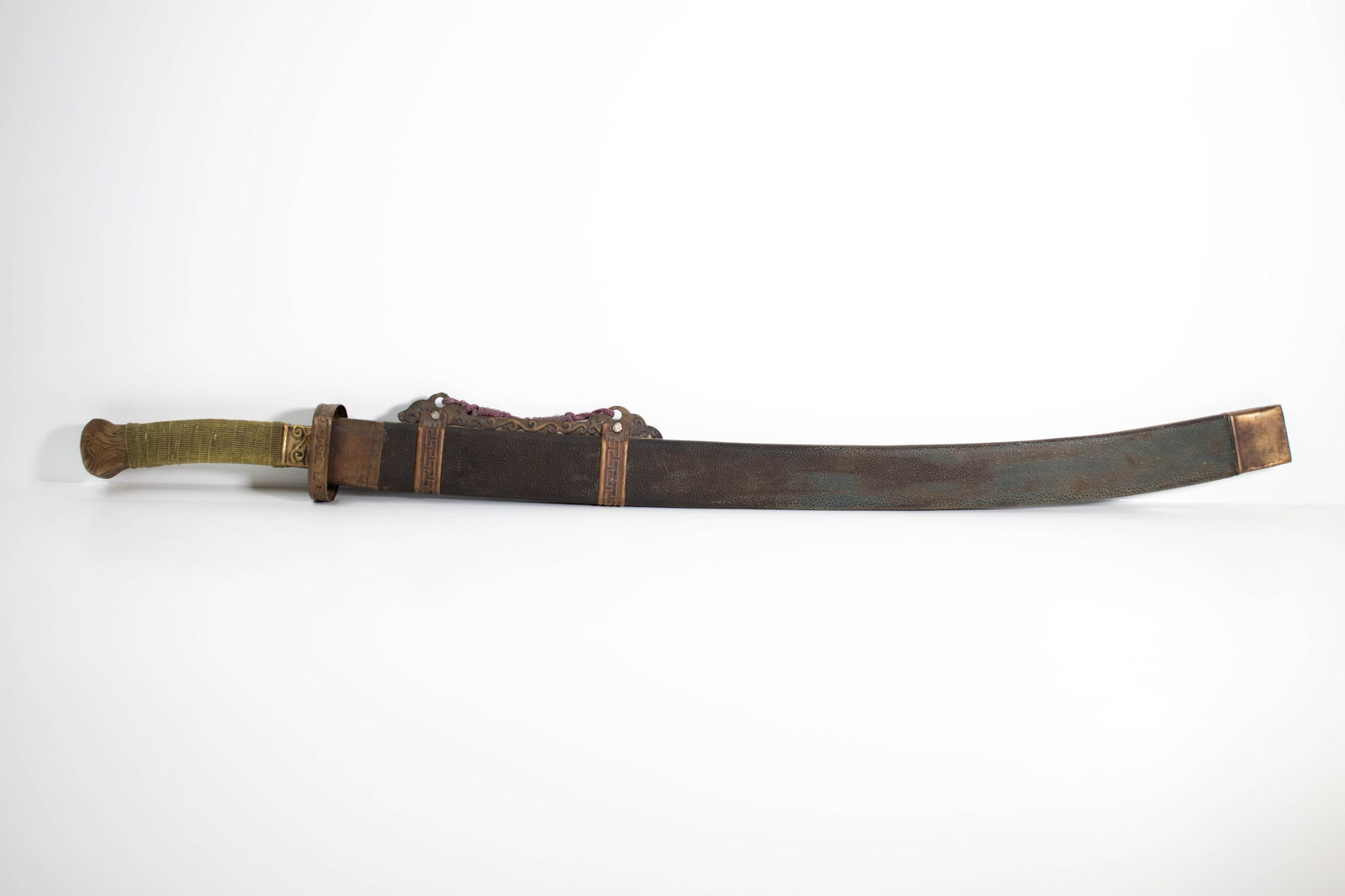 Chinese Antique Dao Style Sword with Scabbard (1 of 9)