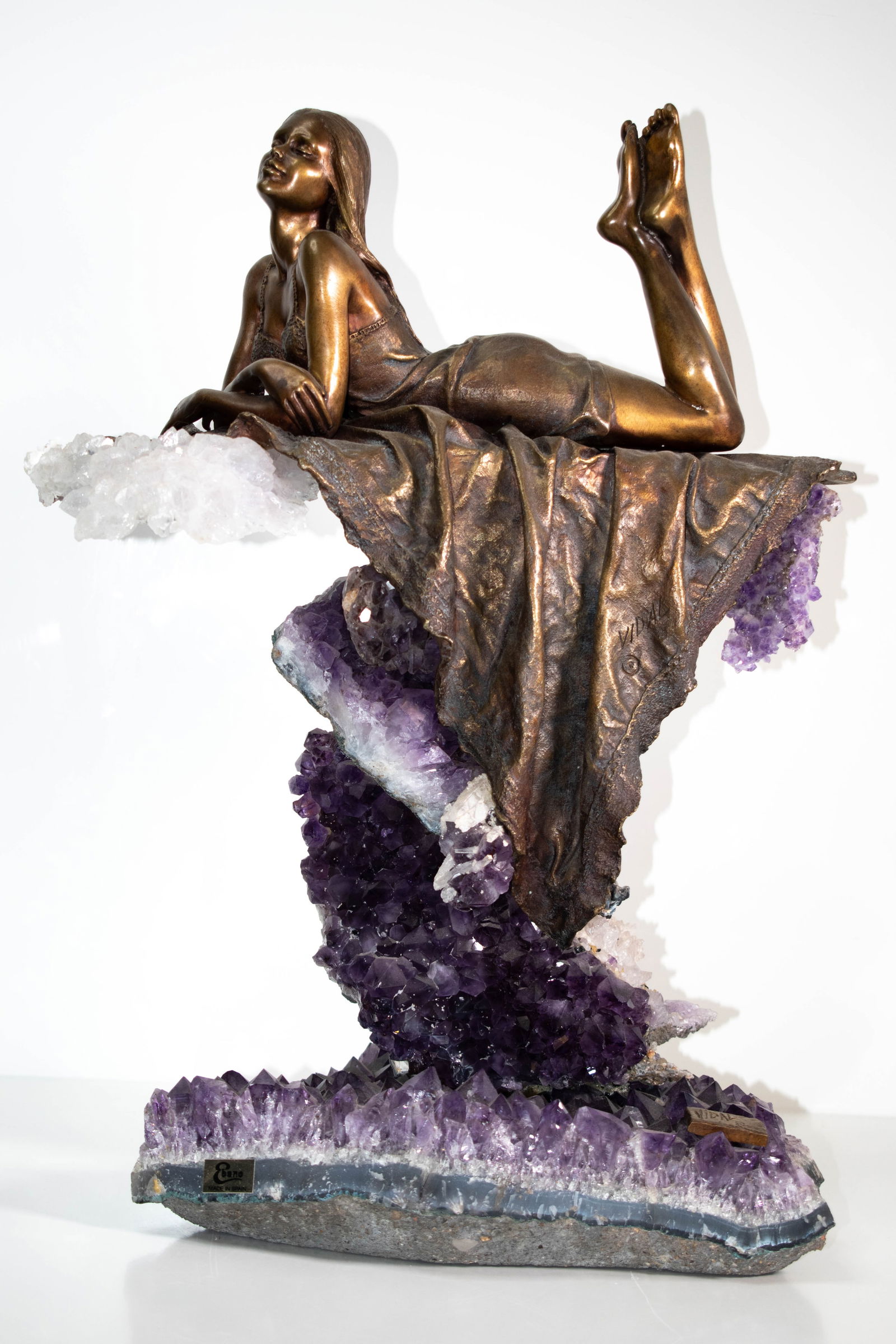 Manuel Vidal “Sensuality?? Bronze Sculpture: Manuel Vidal “Sensuality” Bronze and Amethyst Sculpture A magnificent bronze and amethyst sculpture by acclaimed Spanish artist Manuel Vidal, from the celebrated “Sensuality” series