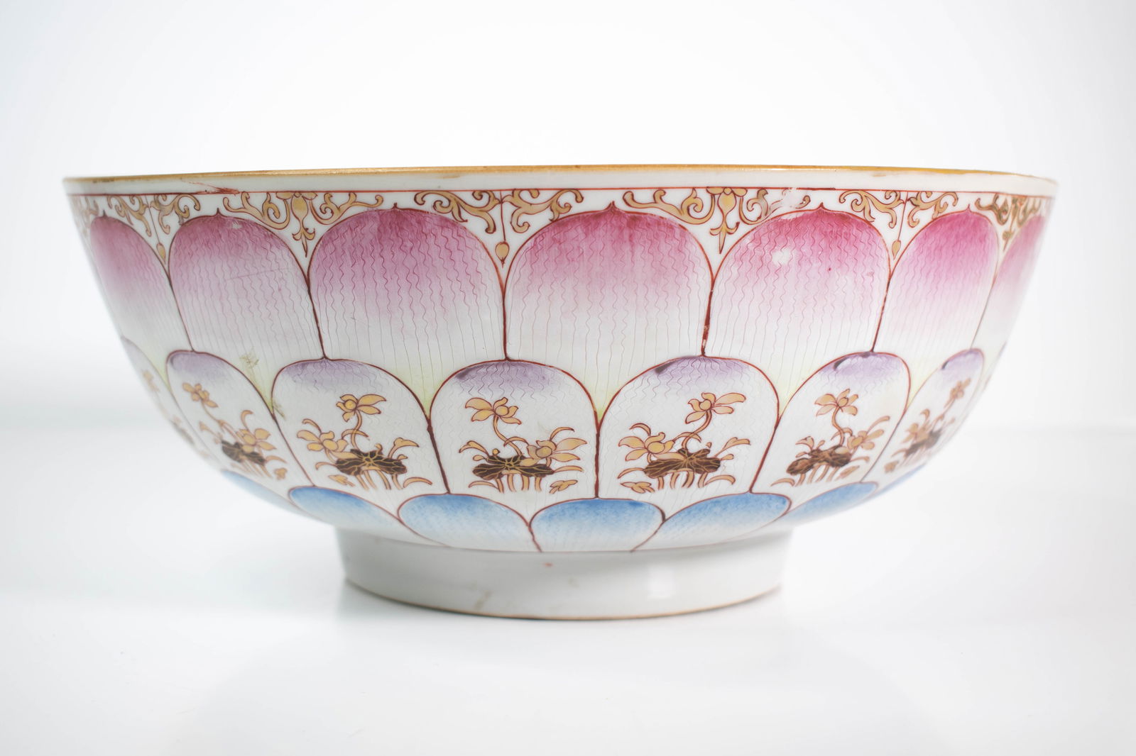 Antique Chinese Famille Rose Porcelain Lotus Bowl (1 of 8)