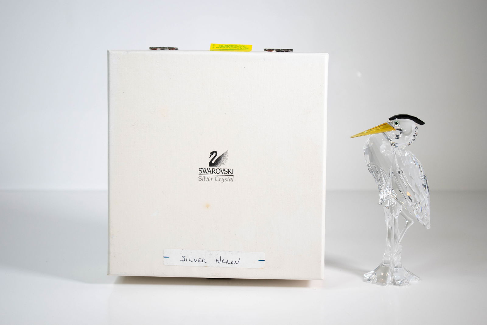 Swarovski Silver Crystal Retired Figurine Heron: Swarovski Silver Crystal Retired Figurine Heron W/ Box Approximately 6" ****We Offer In-House Shipping***