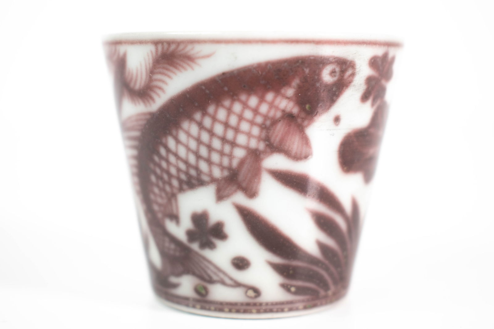 Chinese Teacup (Signed): A fine Chinese cup in a fitted display case, with an undeglaze four character seal and and mark. Height 2" ****We Offer In-House Shipping***