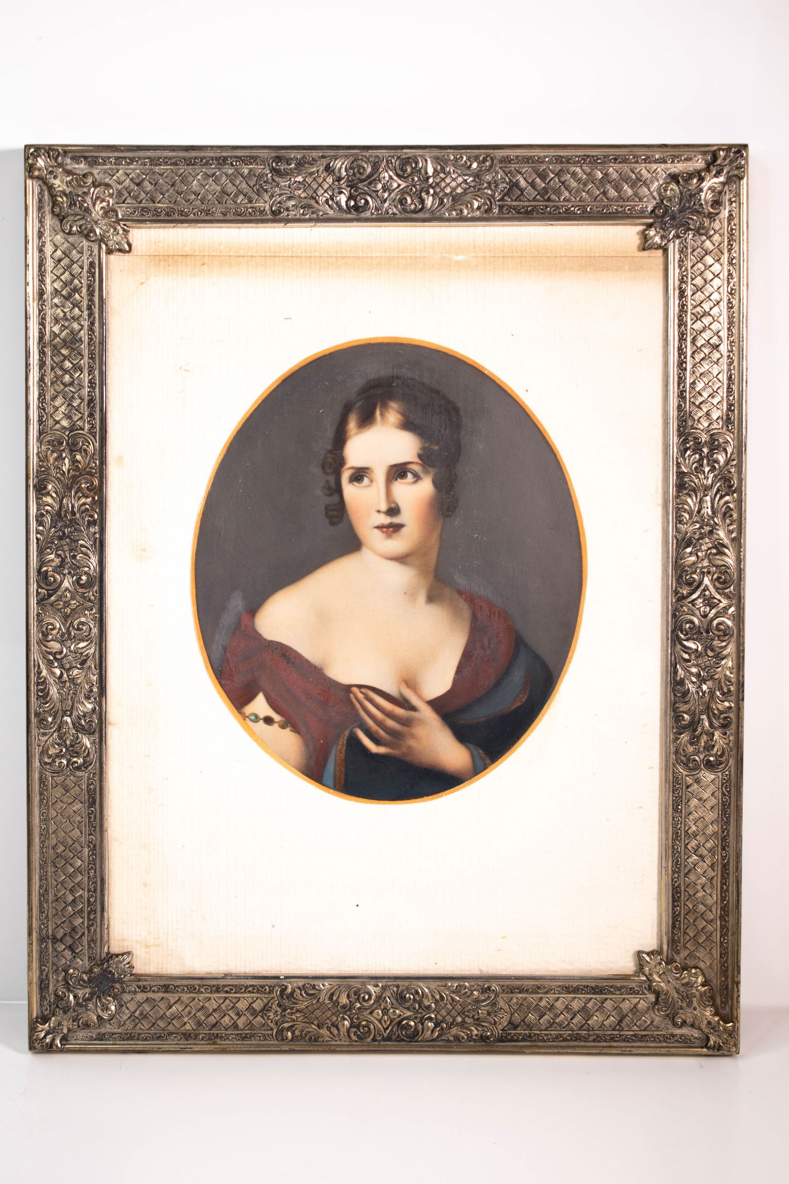 Barbour Silver Plate Framed Lithograph Bonaparte: A nice antique lithograph of Paula Maria Bonaparte Leclerc Borghese better known as Paolina Bonaparte . She was an imperial French princess. The first sovereign Dutchess of Guastalla and the princess