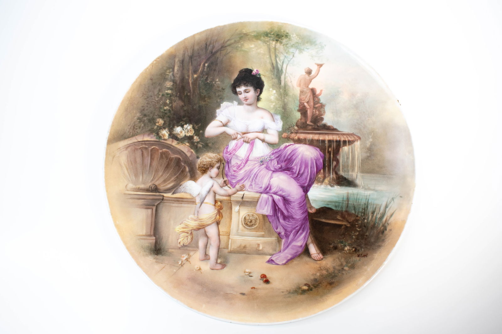 Antique Royal Vienna Charger (Artist Signed): A beautiful Porcelain platter or charger. Painted and signed by the artist, circa 1880.****We Offer In-House Shipping*** Approximately 14"W