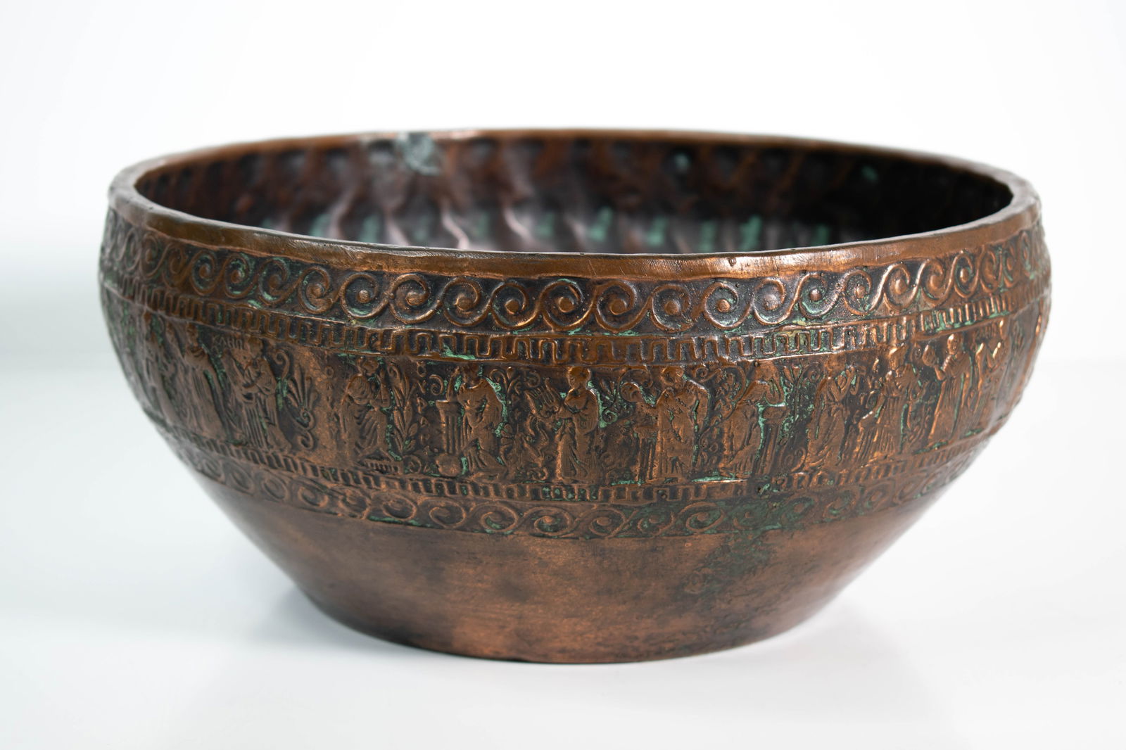 Antique Copper Repousse Overlaid Bowl with Figures (1 of 17)