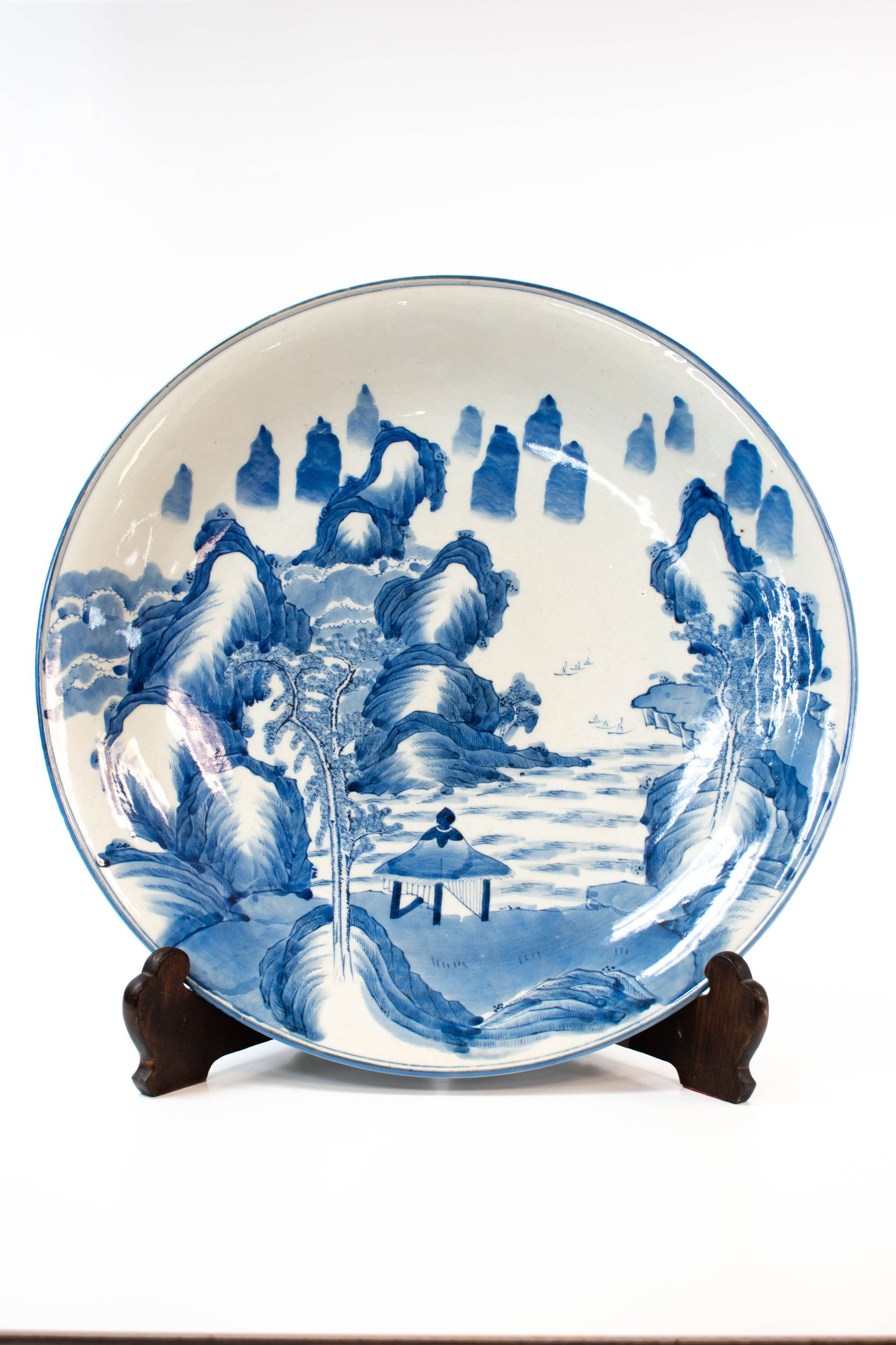 Antique Monumental Japanese Charger 19.5": A fine antique Japanese Meiji Period charger. Width: 19.5" There are a few small fine and tight hairlines observed on the charger that do not detract from the pieces stability or Aesthetics ****We