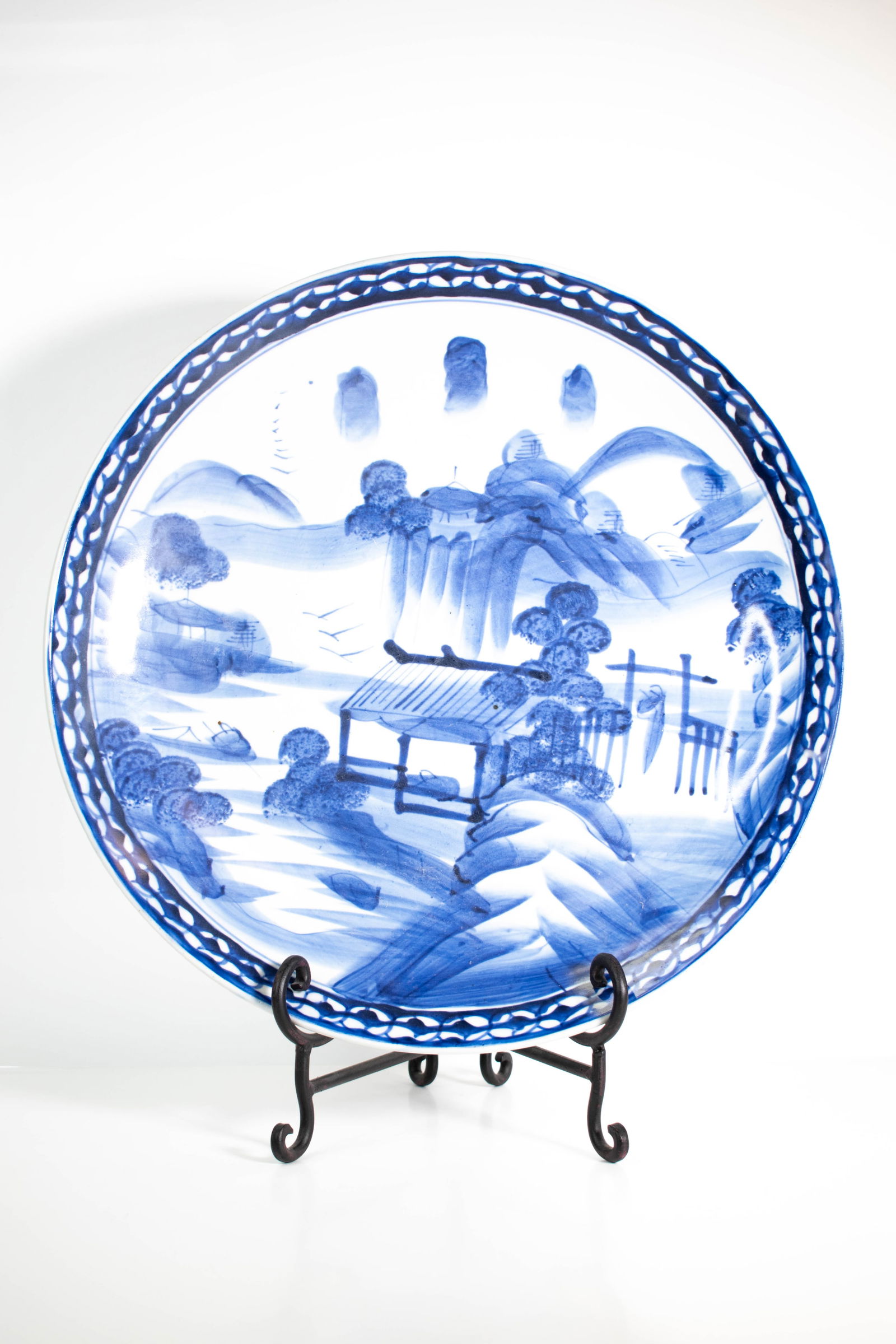 Antique Monumental Japanese Charger 17.5": A fine antique Japanese Meiji Period charger. Width: 17.5" ****We Offer In-House Shipping***