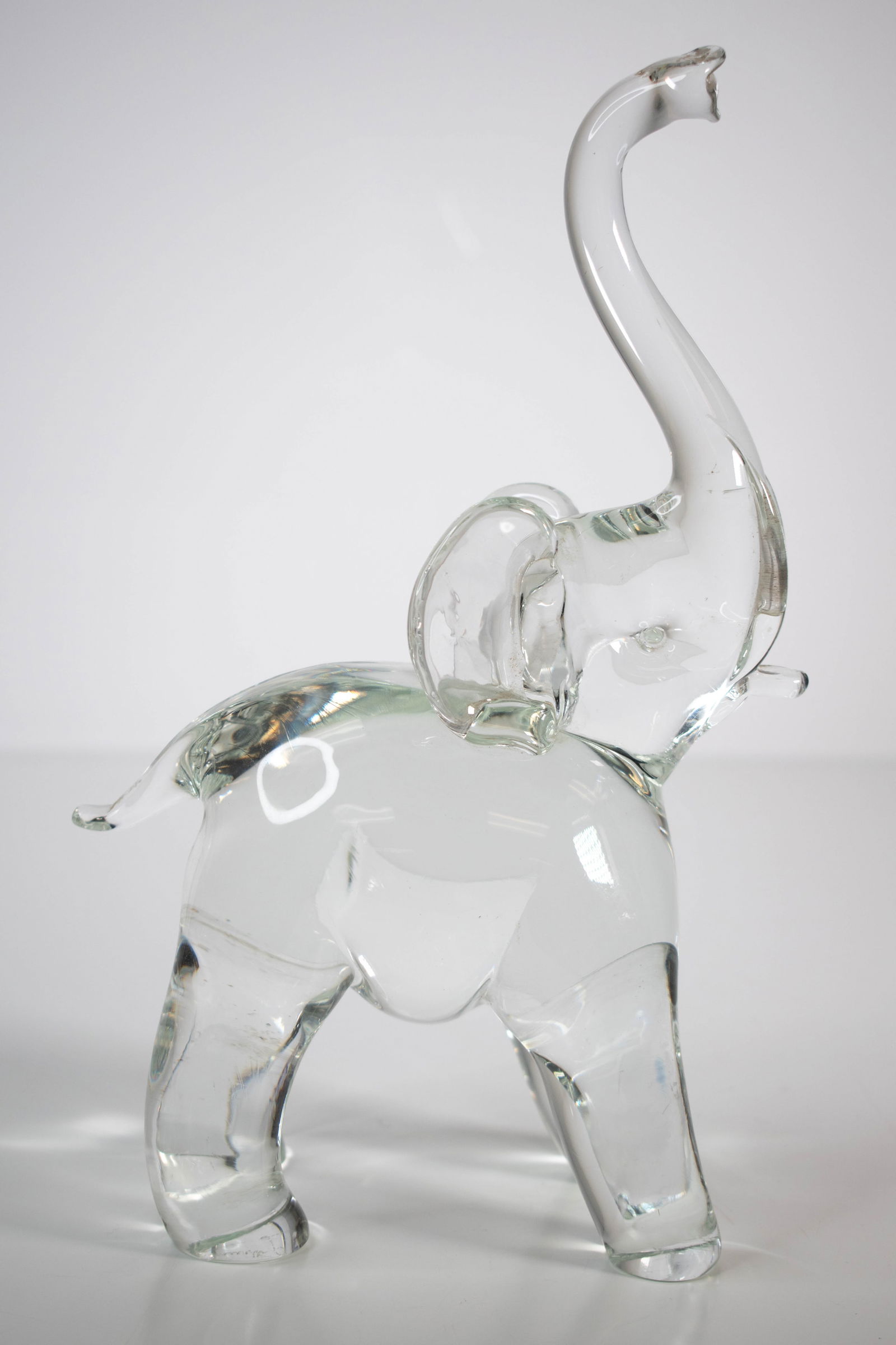 Murano Art Glass Elephant: Vtg 8" Vintage Murano Art Glass Trunk Up Elephant ****We Offer In-House Shipping***